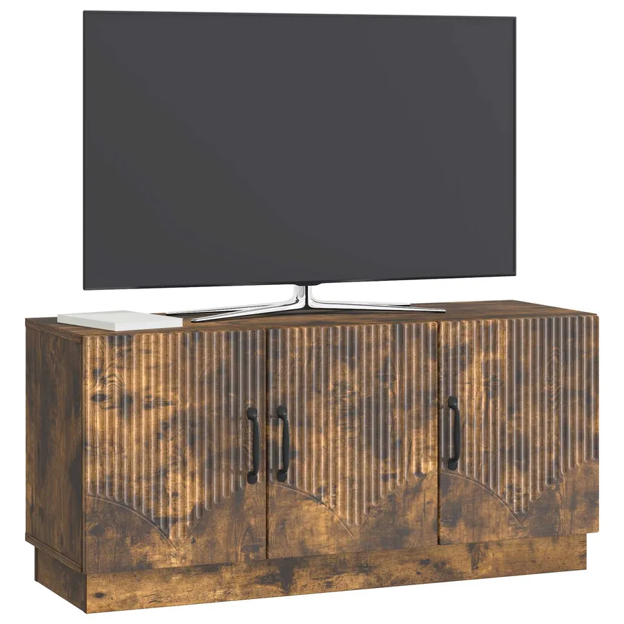 Meuble TV Chêne fumé 99 x 34,5 x 47 cm Bois d'ingénierie - 3