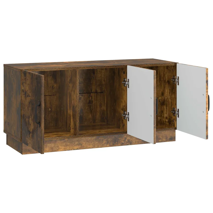 Meuble TV Chêne fumé 99 x 34,5 x 47 cm Bois d'ingénierie - 5