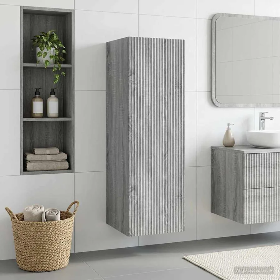 Cabinet de Salle de Bain Mural Sonoma gris 33 x 34,5 x 100 cm