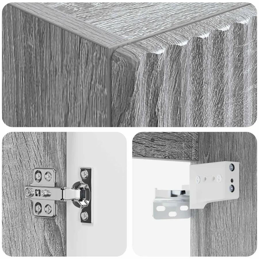 Cabinet de Salle de Bain Mural Sonoma gris 33 x 34,5 x 100 cm - 6