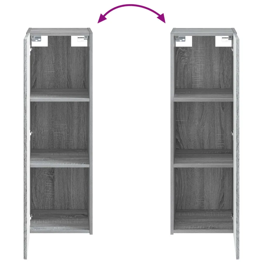 Cabinet de Salle de Bain Mural Sonoma gris 33 x 34,5 x 100 cm - 7