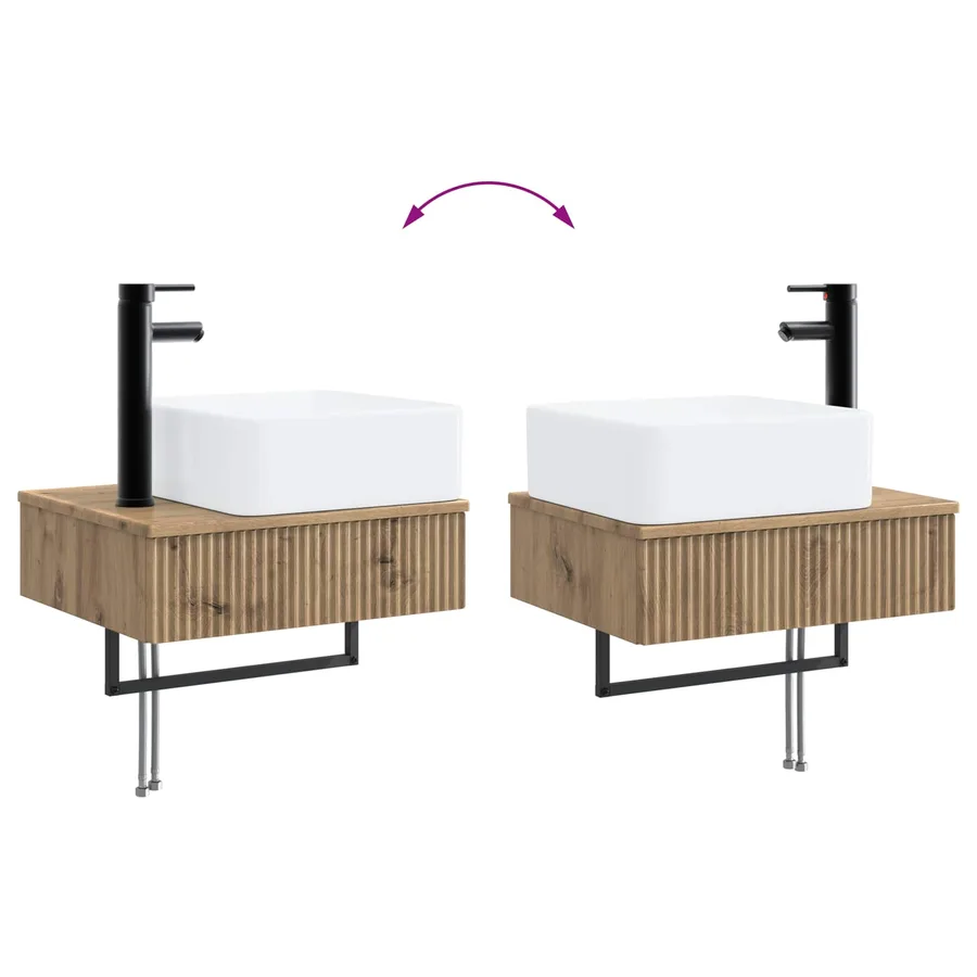 Ensemble d'armoire de salle de bain 4 pc Chêne artisanal - 9