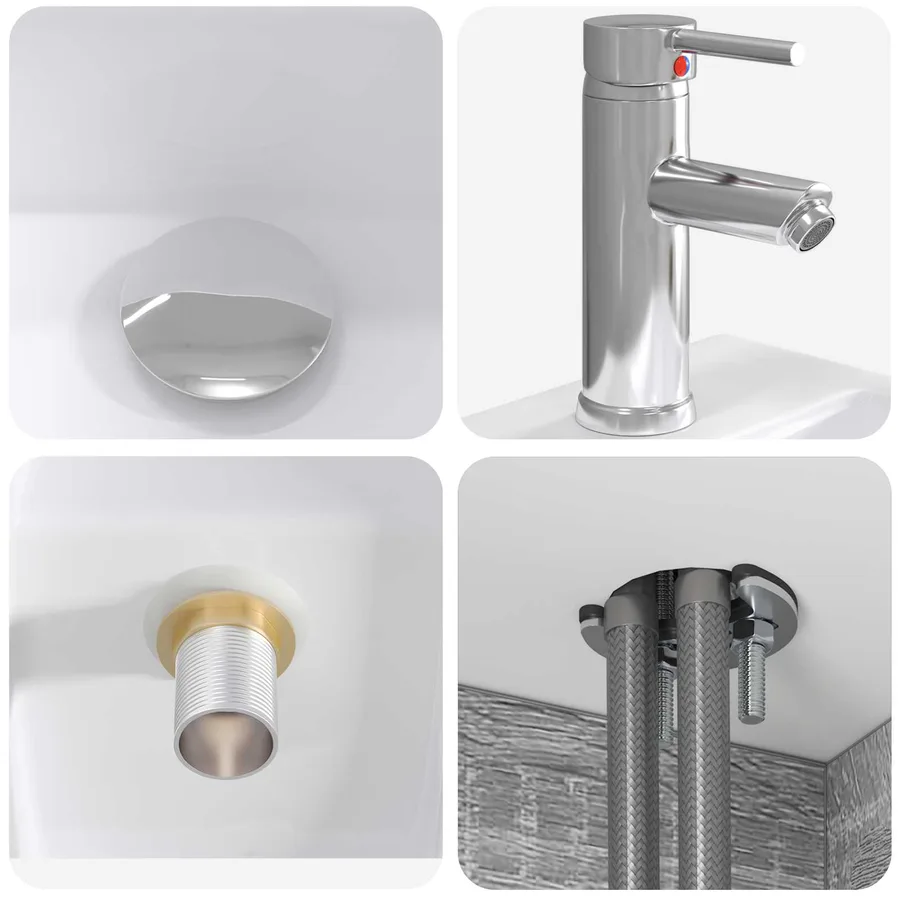 Ensemble de mobilier de salle de bain 4 pcs Sonoma gris - 7