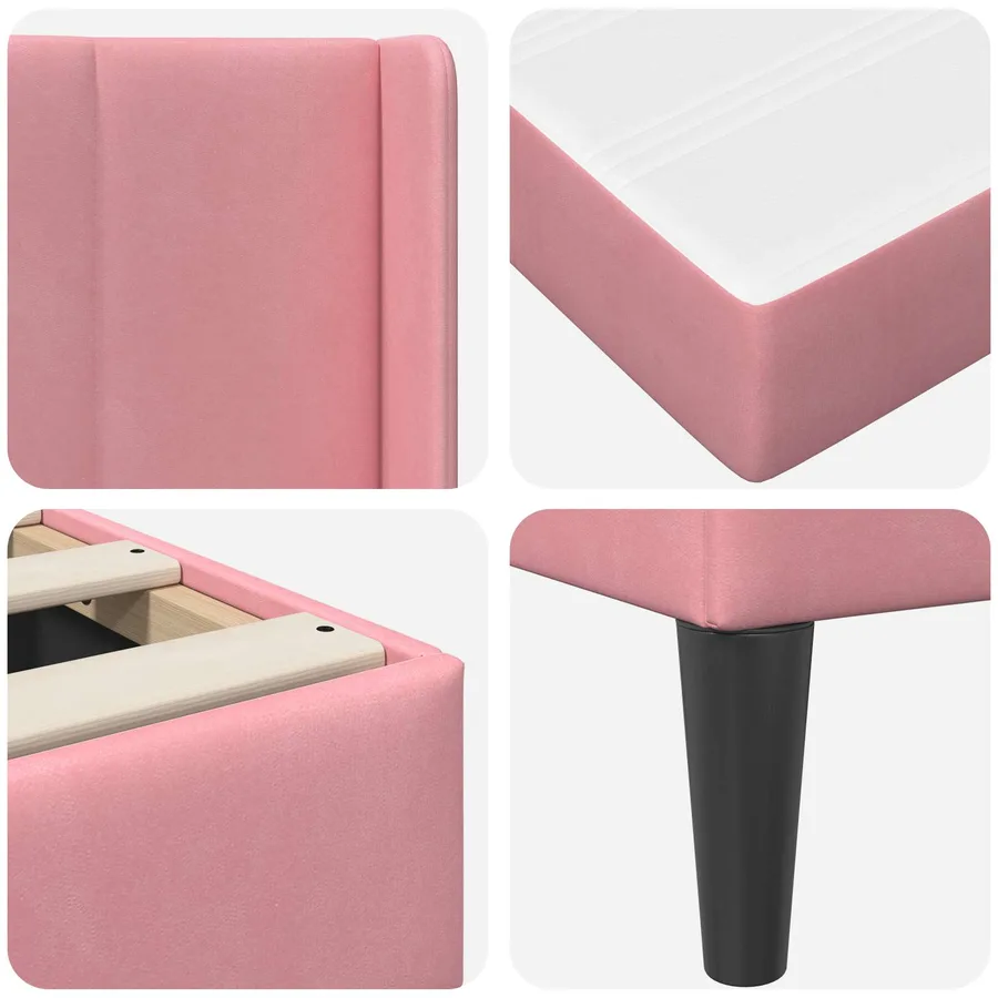Cadre de lit avec matelas Rose 180 x 200 cm Velours - 9