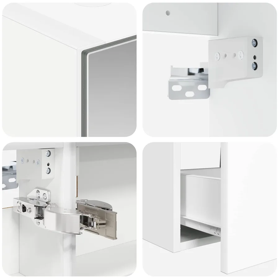 Ensemble d'armoire de salle de bain 5 pcs Blanc - 9
