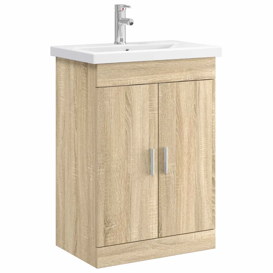 Ensemble de mobilier de salle de bain Chêne Sonoma - 2