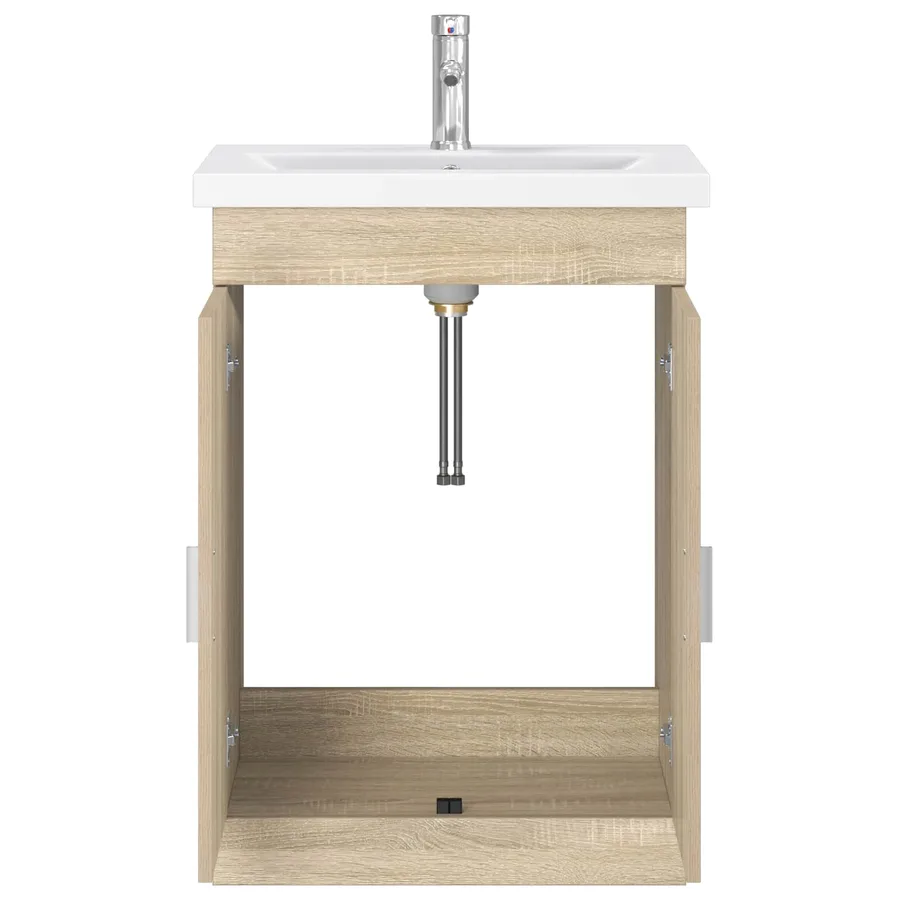 Ensemble de mobilier de salle de bain Chêne Sonoma - 3