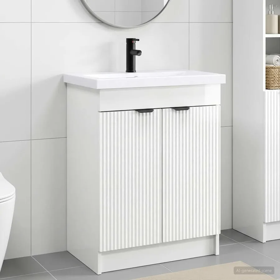 Ensemble de mobilier de salle de bain Blanc brillant