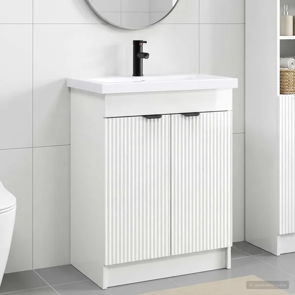 Ensemble de mobilier de salle de bain Blanc brillant