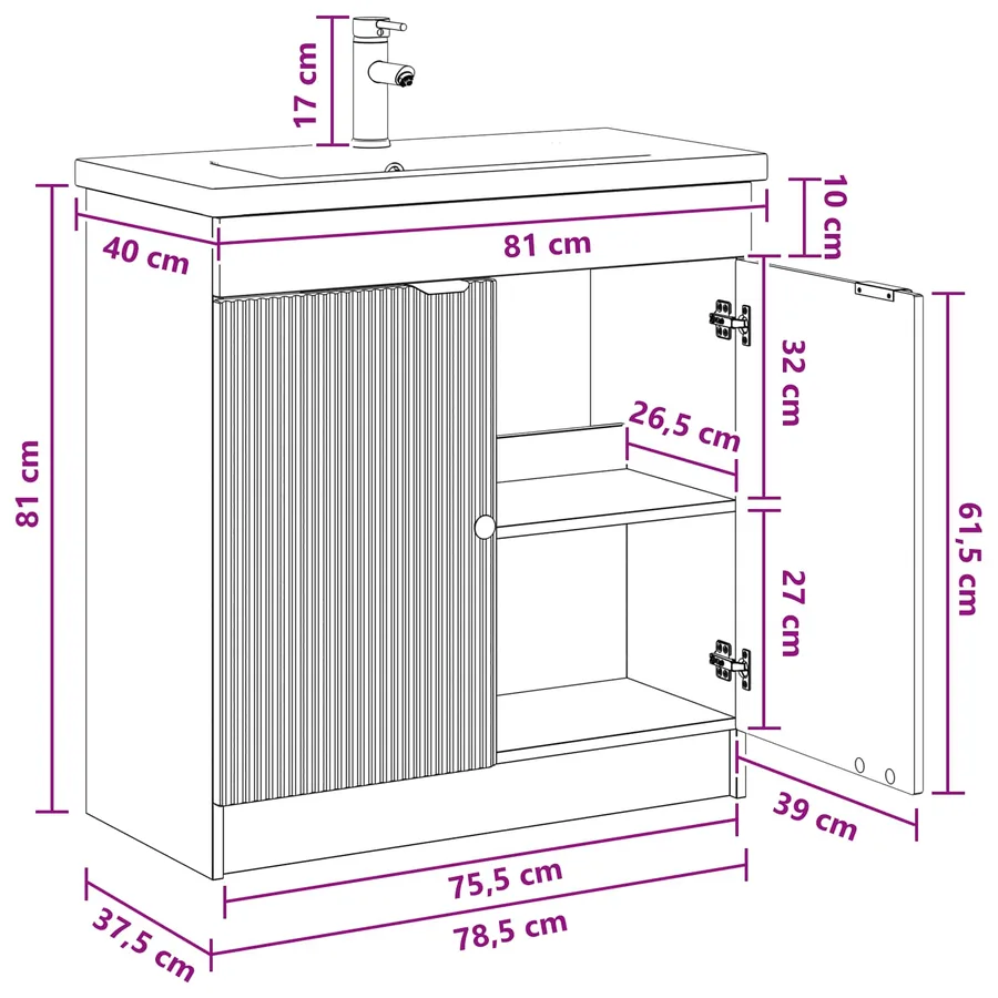 Ensemble de mobilier de salle de bain Blanc brillant - 13