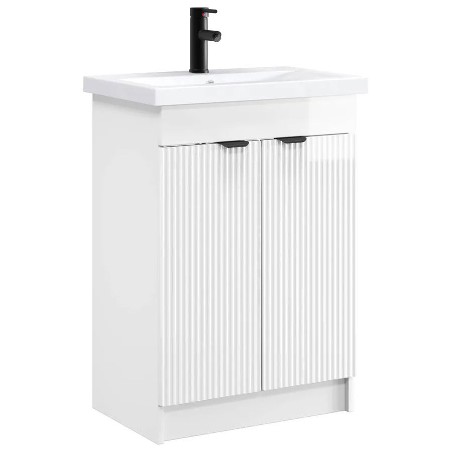 Ensemble de mobilier de salle de bain Blanc brillant - 2