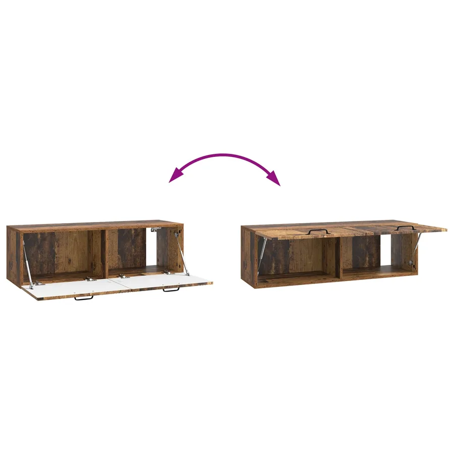 Meuble TV mural Bois ancien 98 x 31 x 30 cm Bois d'ingénierie - 8