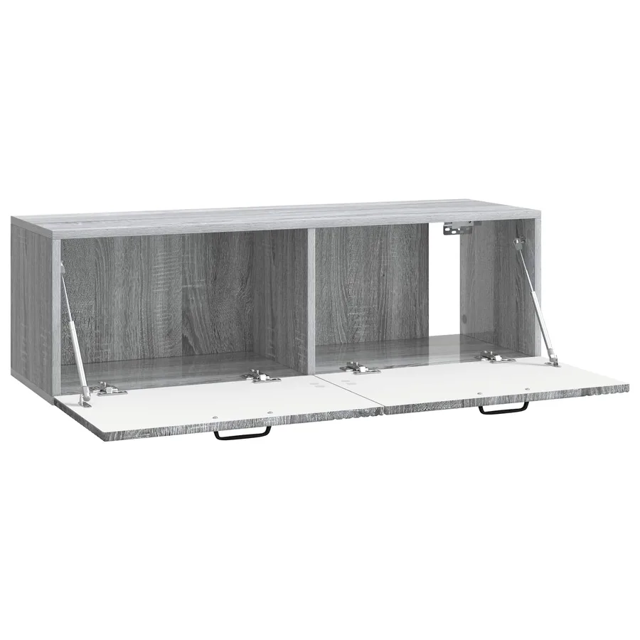 Meuble TV mural Sonoma gris 98 x 31 x 30 cm Bois d'ingénierie - 5