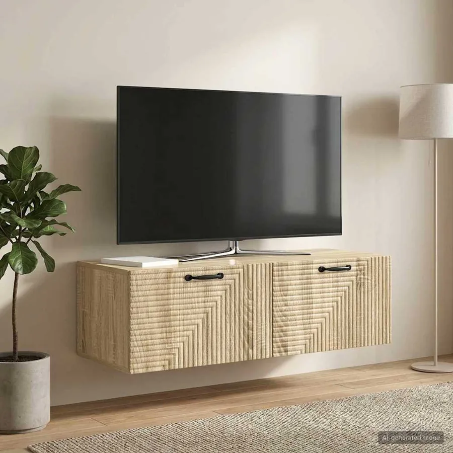 Meuble TV mural Chêne Sonoma 98 x 41 x 30 cm Bois d'ingénierie