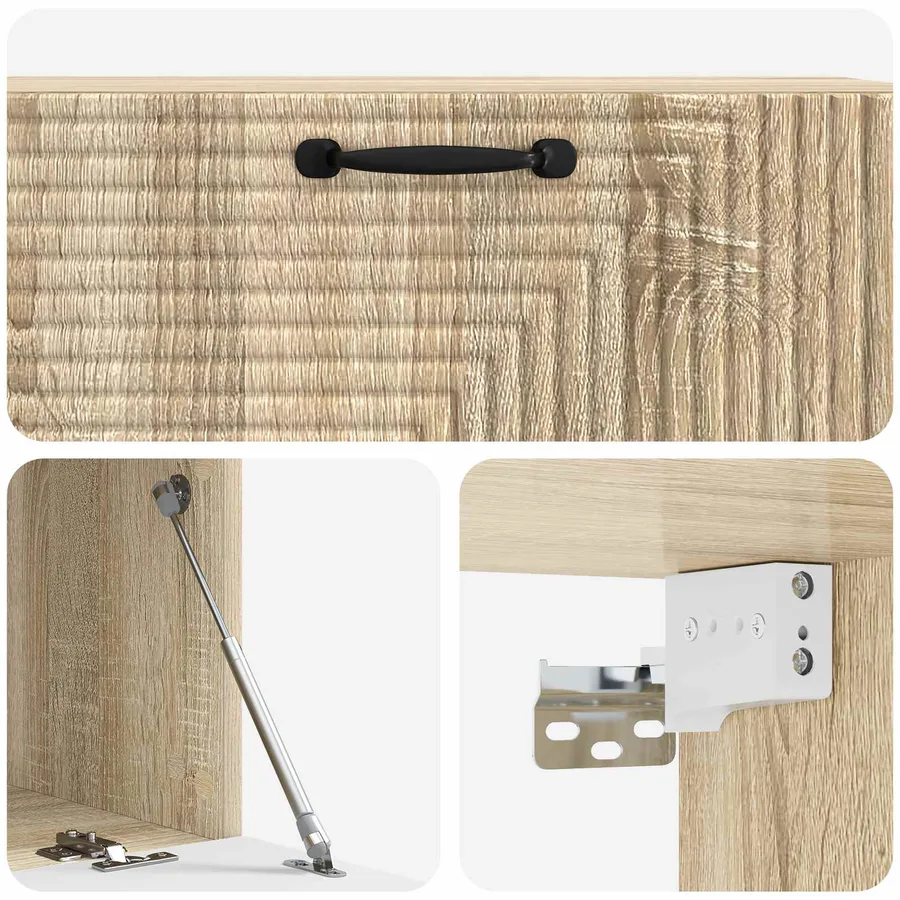 Meuble TV mural Chêne Sonoma 98 x 41 x 30 cm Bois d'ingénierie - 9