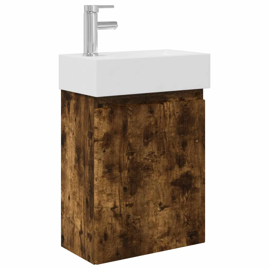 Meuble de salle de bain avec robinet Chêne fumé - 2