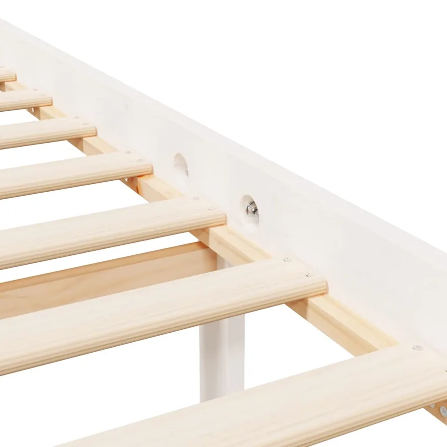 Lit pour personne âgée sans matelas blanc bois massif - 10