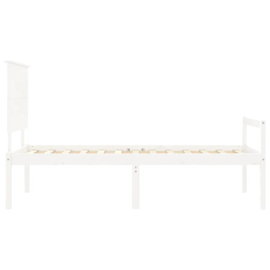 Lit pour personne âgée sans matelas blanc bois massif - 7