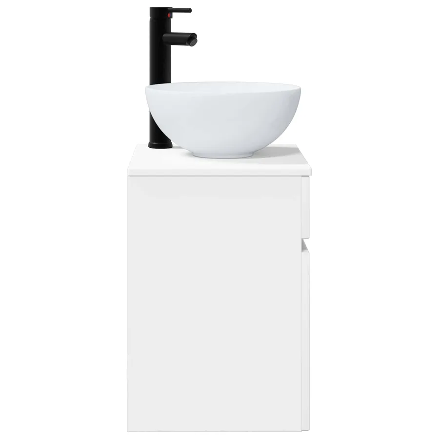 Meuble de lavabo mural Blanc 39 x 35 x 63 cm Bois d'ingénierie - 3