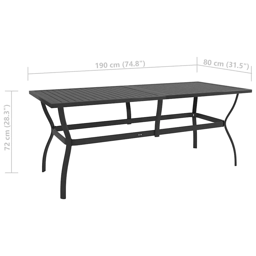 Ensemble à manger de jardin 7 pcs textilène et acier - 11