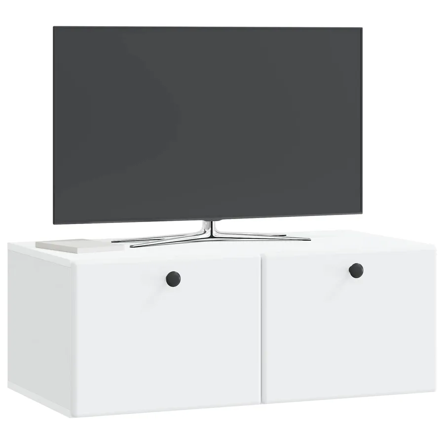 Meuble TV mural 78,5 x 41 x 30 cm Blanc Bois d'ingénierie - 3
