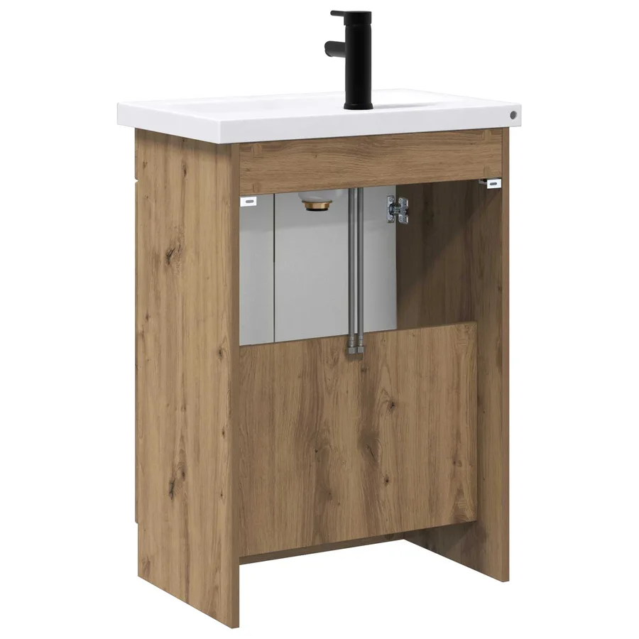Ensemble de mobilier de salle de bain Chêne artisanal - 7