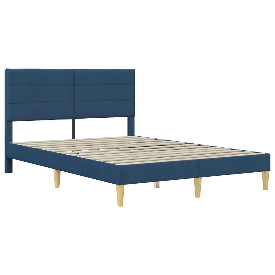 Cadre de lit Bleu 140 x 190 cm Polyester - 4