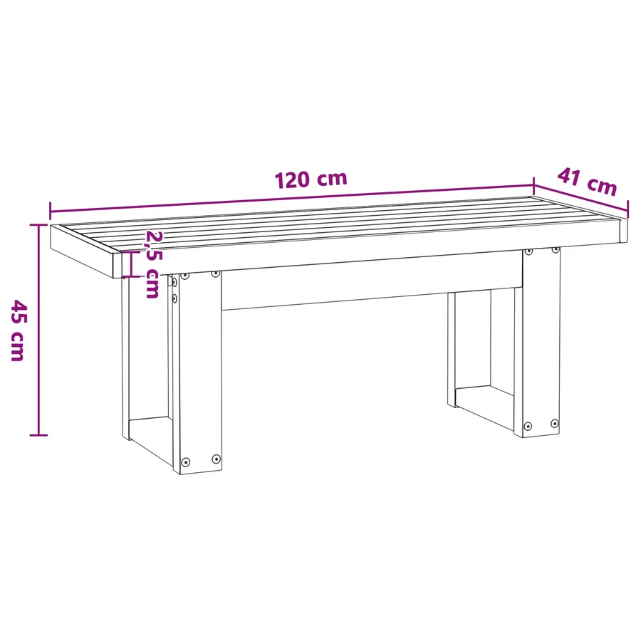 Banc de salle à manger NOAIN 120 x 41 x 45 cm Pin massif - 9