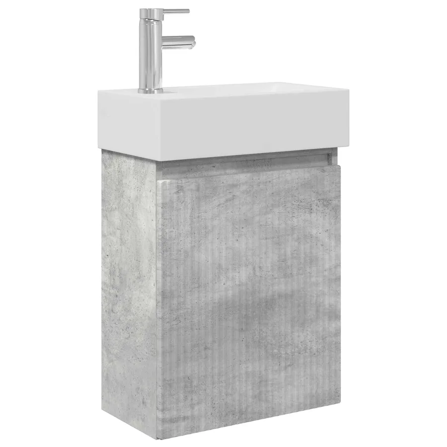 Meuble de salle de bain avec robinet Gris béton - 2