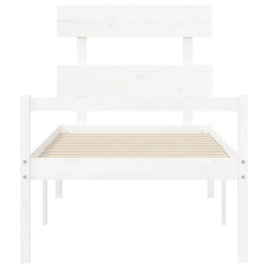 Lit pour personne âgée sans matelas blanc bois massif - 6
