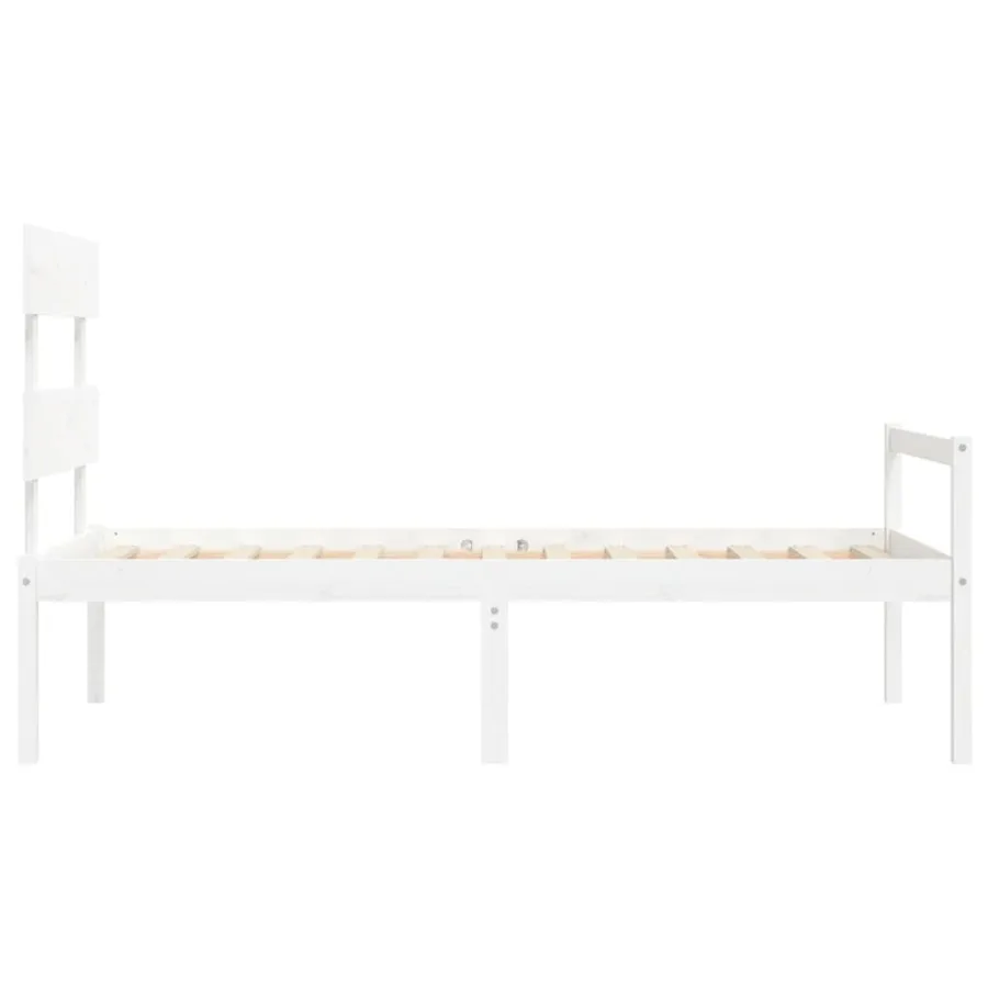 Lit pour personne âgée sans matelas blanc bois massif - 7