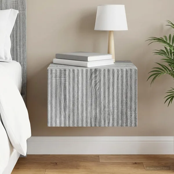 Cabinet de chevet mural Sonoma gris 33 x 34,5 x 20 cm