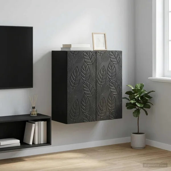 Armoire Murale Noir 59 x 31 x 60 cm Bois d'ingénierie