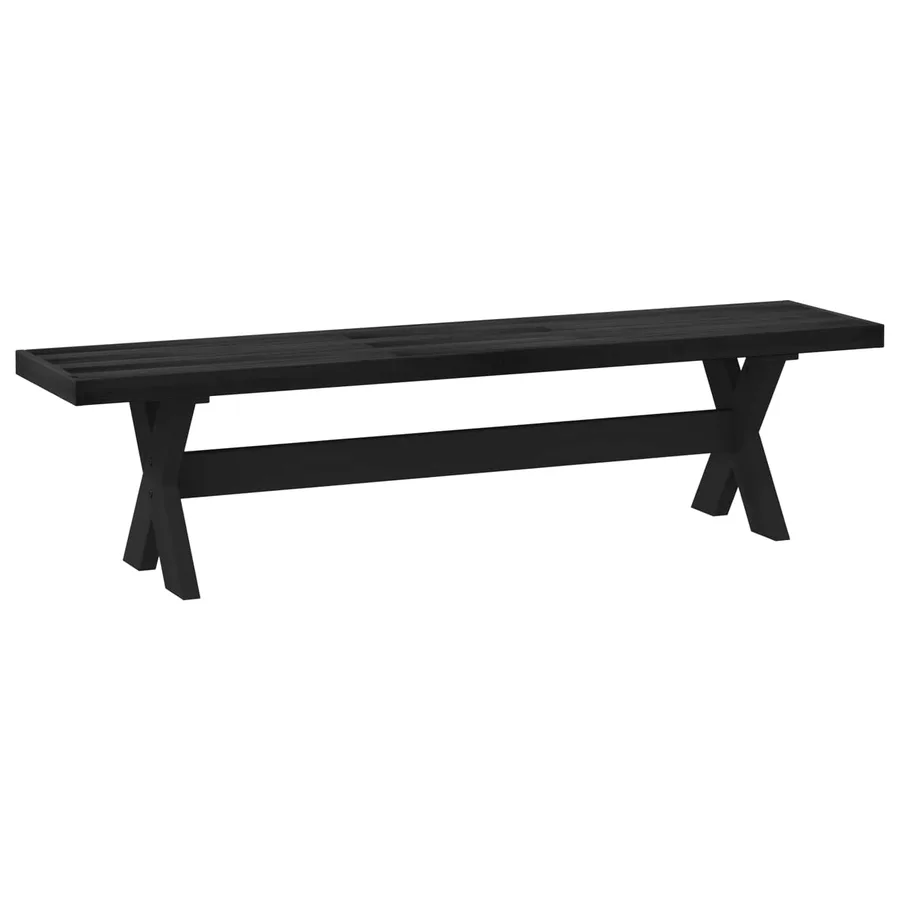 Banc de salle à manger NOAIN 160 x 41 x 45 cm Pin massif Noir - 2