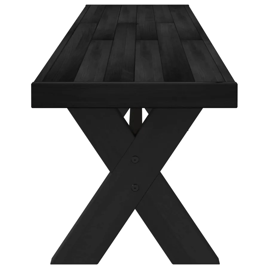 Banc de salle à manger NOAIN 160 x 41 x 45 cm Pin massif Noir - 4