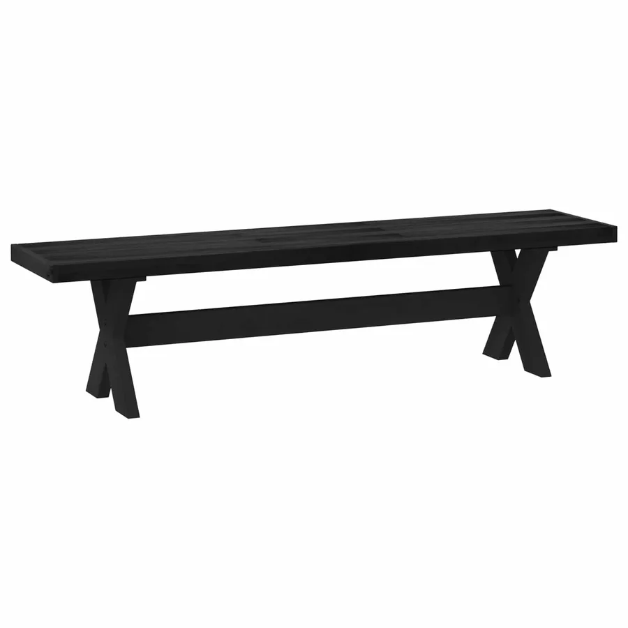 Banc de salle à manger NOAIN 160 x 41 x 45 cm Pin massif Noir - 5