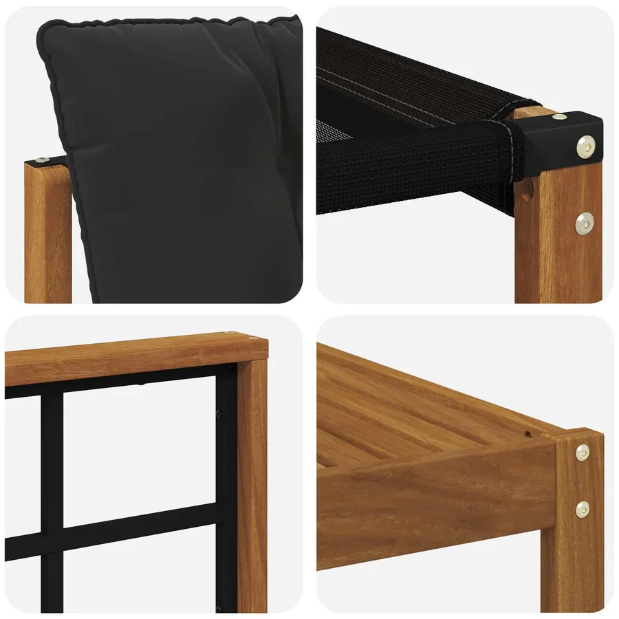 Ensemble de canapés d'extérieur 7 pcs Naturel et Noir - 9