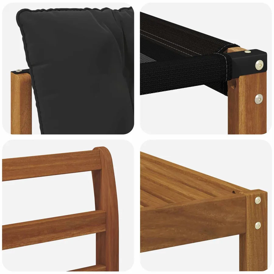 Ensemble de canapés d'extérieur 11 pcs Naturel et Noir - 9