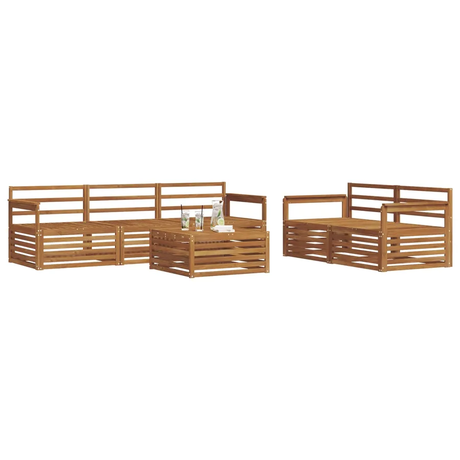 Ensemble de canapés d'extérieur 6 pcs Naturel - 3