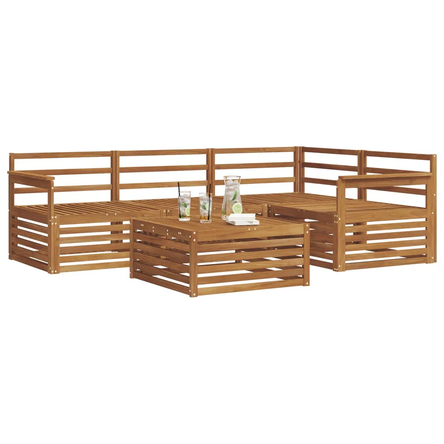 Ensemble de canapés d'extérieur 5 pcs Naturel - 3