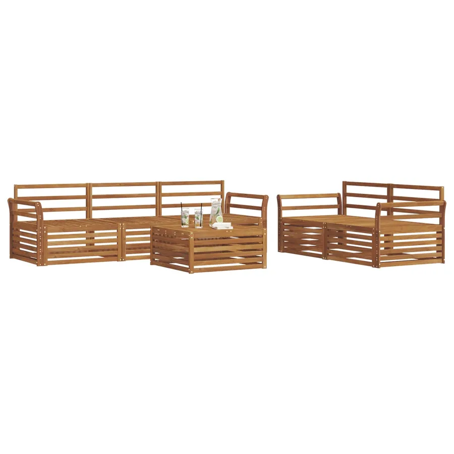 Ensemble de canapés d'extérieur 6 pcs Naturel - 3
