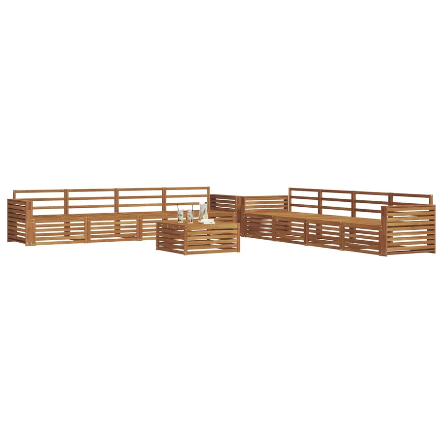 Ensemble de canapés d'extérieur 9 pcs Naturel - 3
