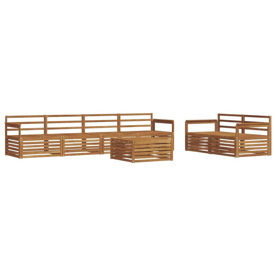 Ensemble de canapés d'extérieur 7 pcs Naturel - 2