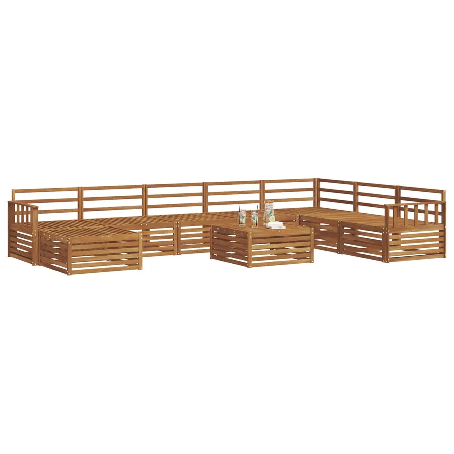 Ensemble de canapés d'extérieur 9 pcs Naturel - 3