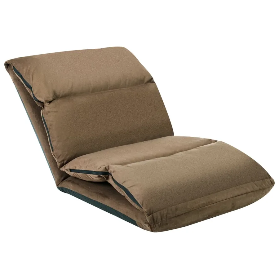 Chaise pliable de sol Taupe Microfibre - 4