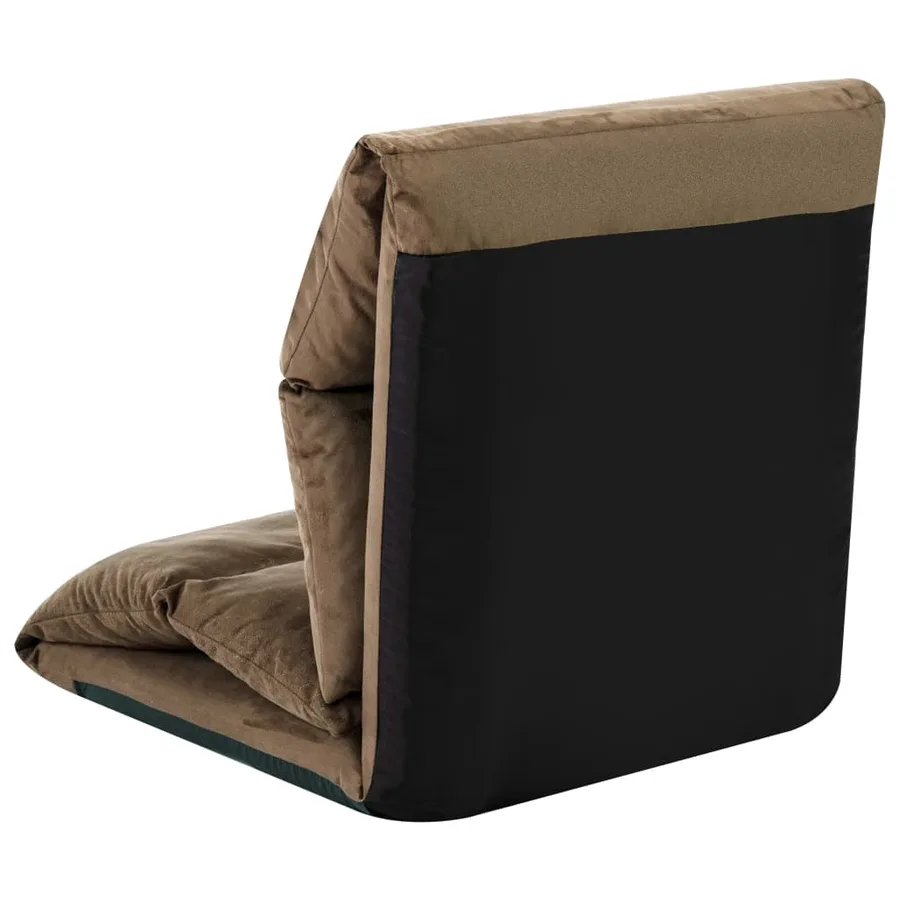 Chaise pliable de sol Taupe Microfibre - 7