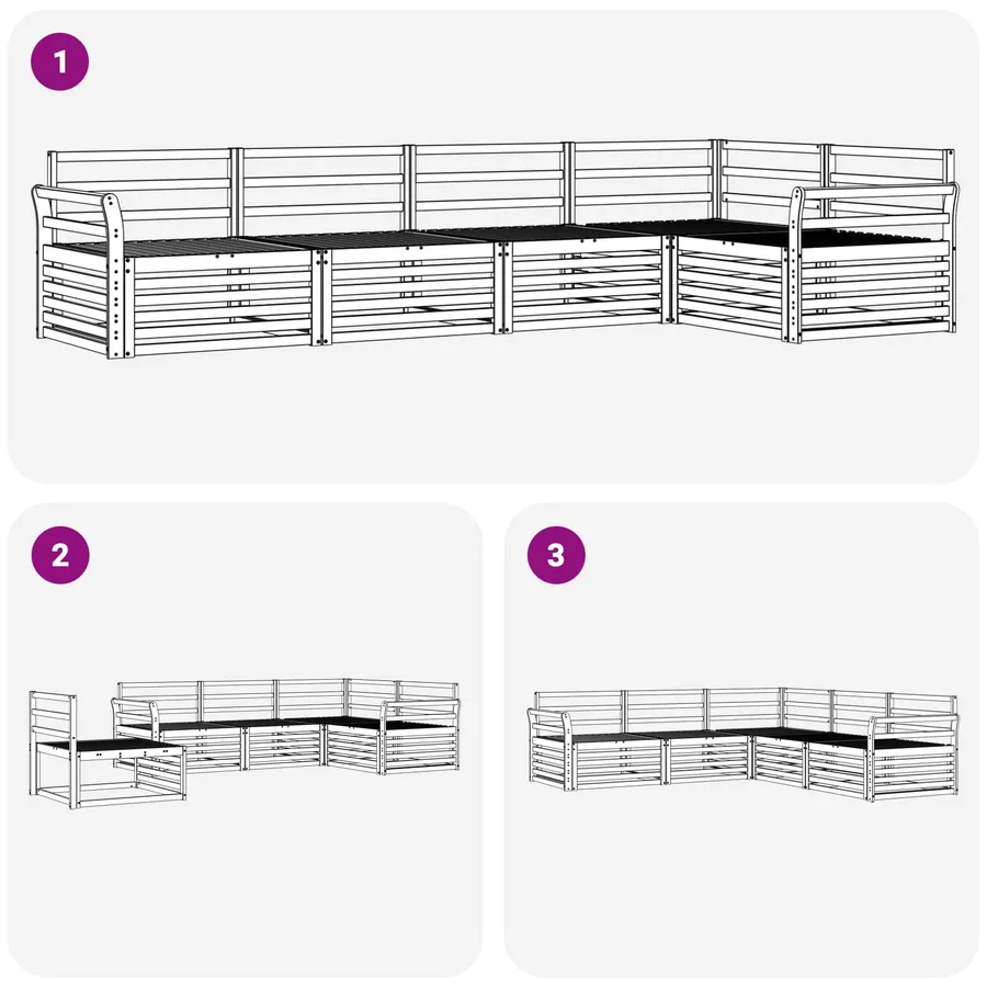 Ensemble de canapés d'extérieur 5 pcs Naturel - 6