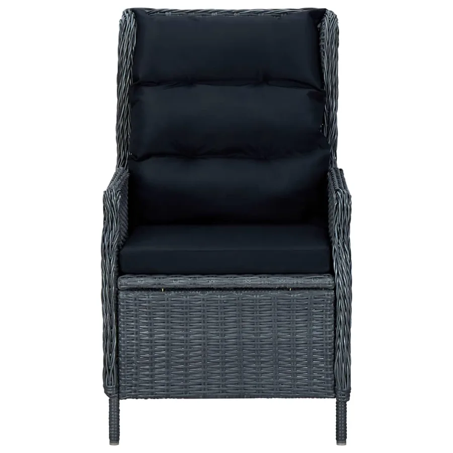 Ensemble à manger de jardin 3 pcs Gris foncé - 8