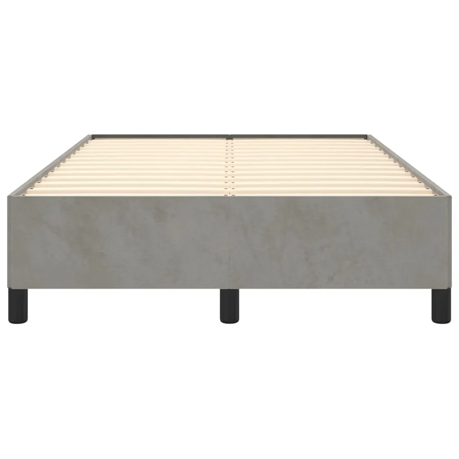 Cadre de lit sans matelas gris clair 120x200 cm velours - 5