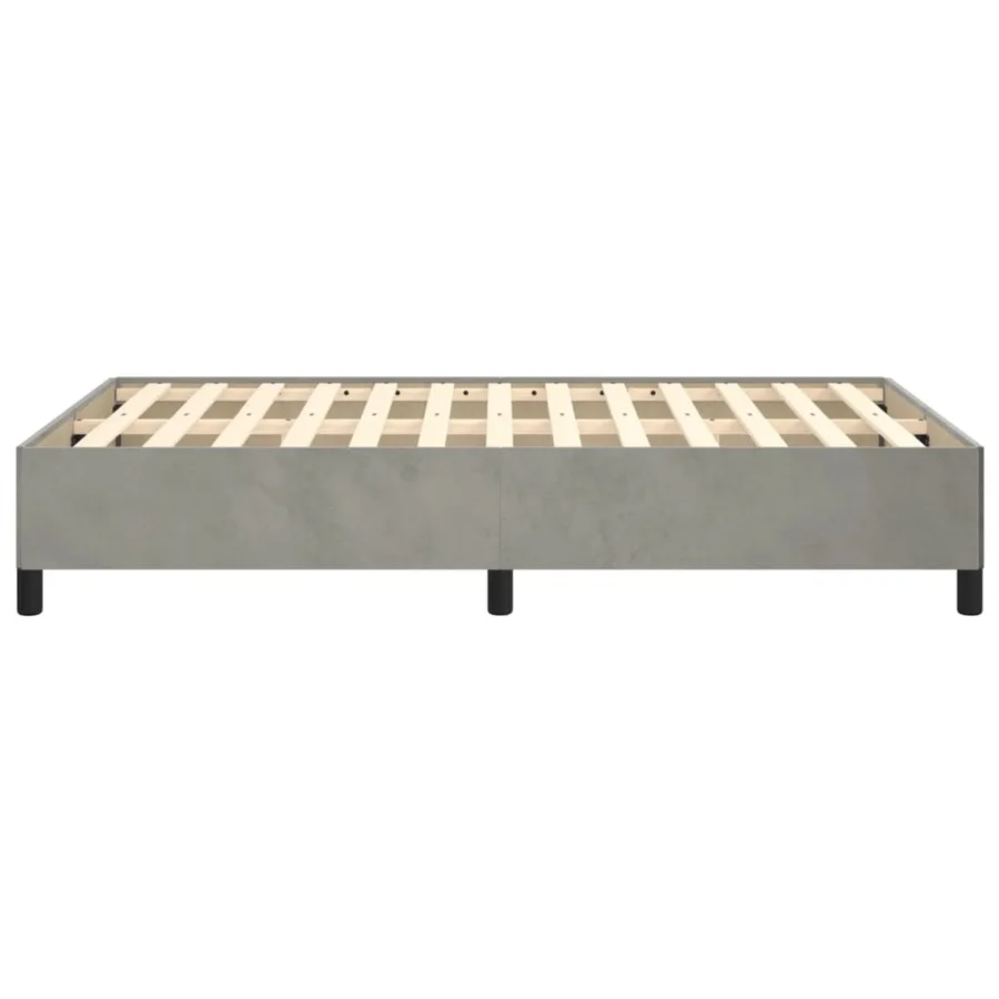 Cadre de lit sans matelas gris clair 120x200 cm velours - 6